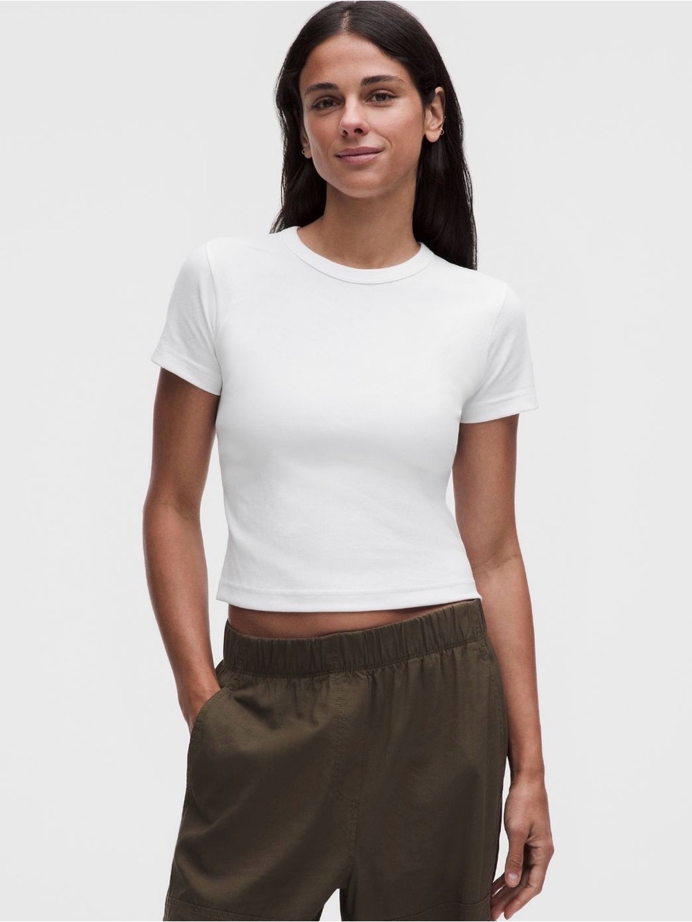 🍋 Lululemon Little Ribbed Tee | White | XS